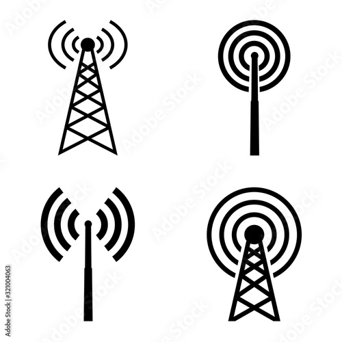broadcast, transmitter antenna icon, logo isolated on white background