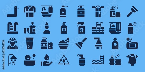shower icon set