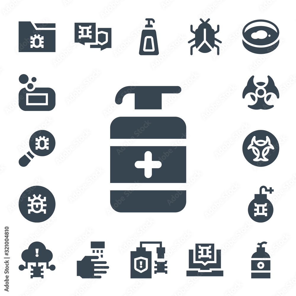 bacteria icon set bacteria icon set