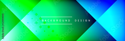 Abstract background - squares and lines composition created with lights and shadows. Technology or business digital template