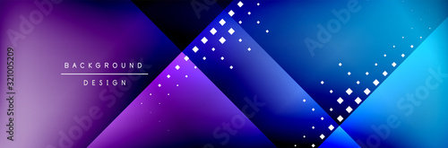 Abstract background - squares and lines composition created with lights and shadows. Technology or business digital template