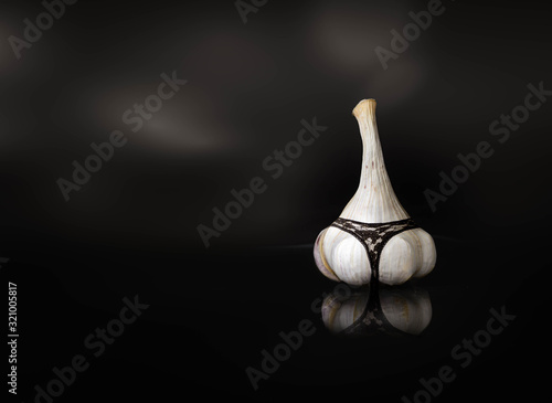 garlic with string tanga /lingerie // fresh food / vegan food / vegetarian