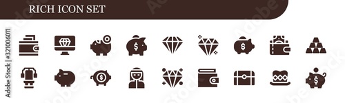 Modern Simple Set of rich Vector filled Icons