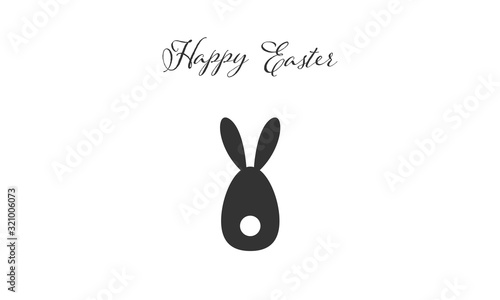 Happy Easter - Schlichte, abstrakte Geschenkkarte in Schwarz und Weiß	