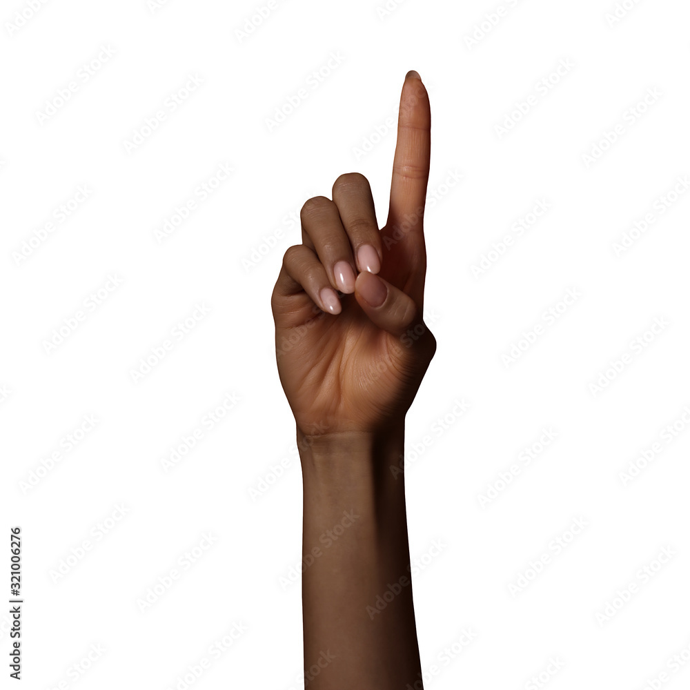 Manual Language Alphabet Deaf Gesture Sign D letter with Female Hand Black White for Communication of Disabled Manual Language Alphabet Deaf Gesture Sign D letter with Female Hand Black White for Communication of Disabled