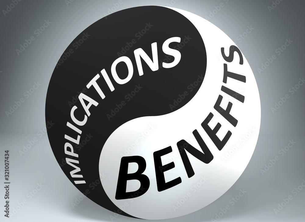 Implications And Benefits In Balance Pictured As Words Implications Implications And Benefits In Balance Pictured As Words Implications
