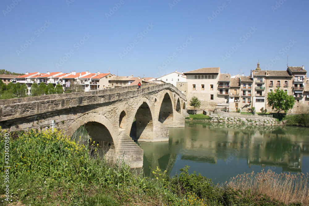 beautiful spain old city with old bridge