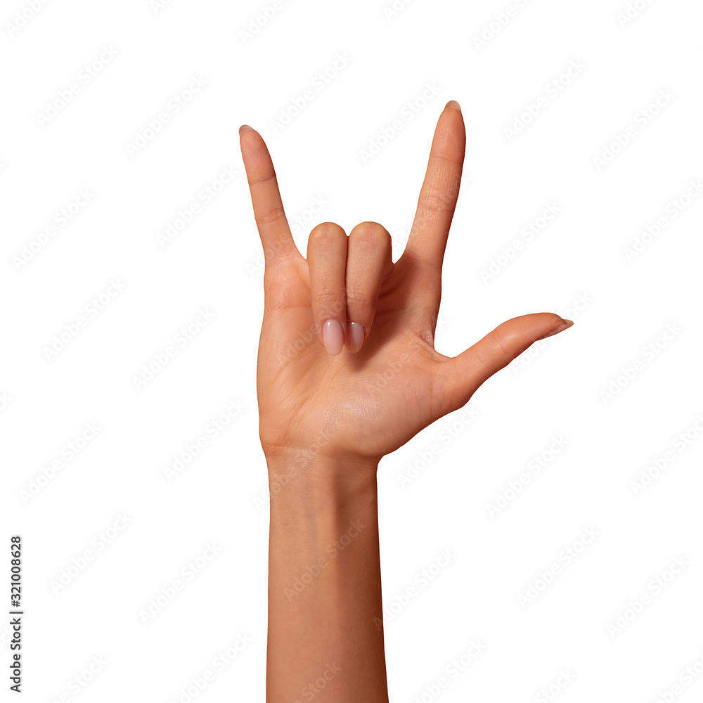 Manual Language Alphabet Deaf Gesture Sign Love word letter with Female Hand Black White for Communication of Disabled Manual Language Alphabet Deaf Gesture Sign Love word letter with Female Hand Black White for Communication of Disabled