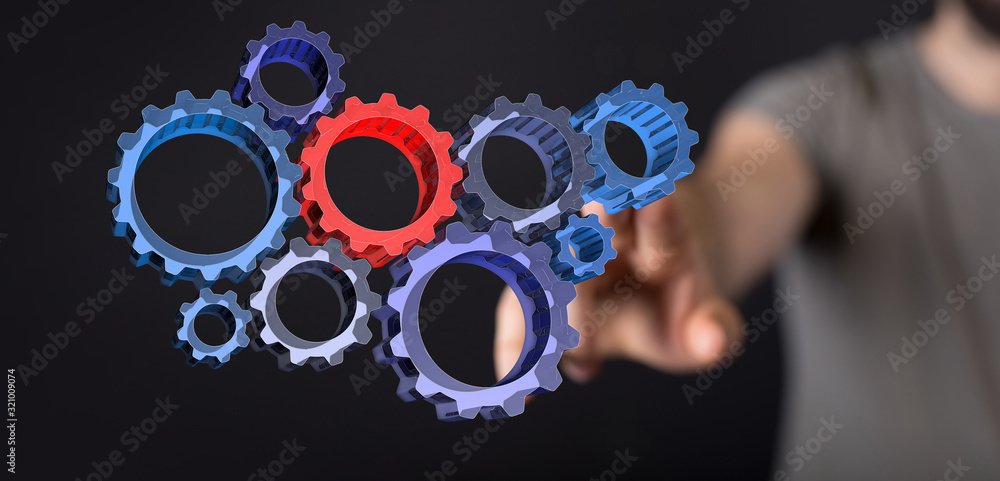 gear Technology setting concept background. gear Technology setting concept background.