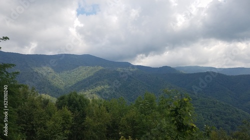 landscape with mountains and clouds