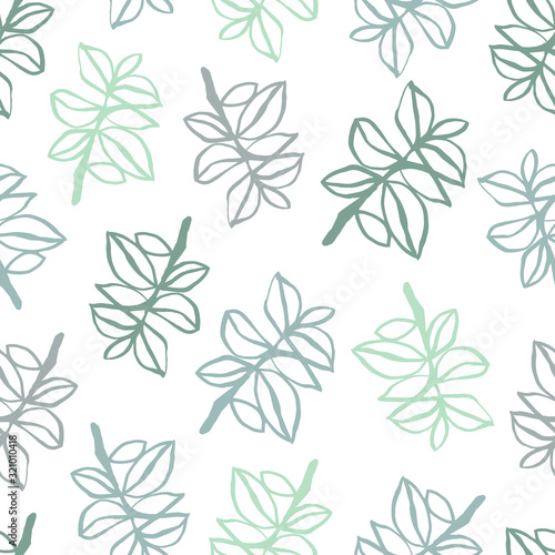 Seamless pattern with hand drawn branches.