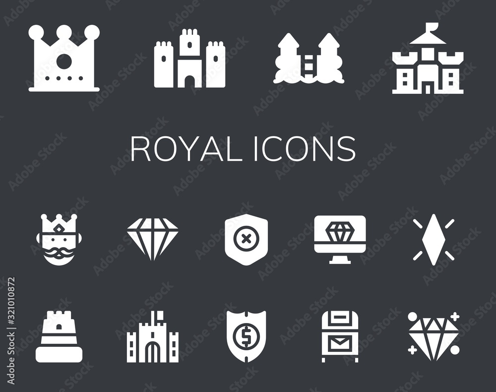 Modern Simple Set of royal Vector filled Icons