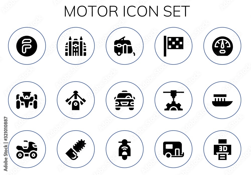motor icon set motor icon set