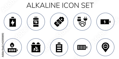 Modern Simple Set of alkaline Vector filled Icons