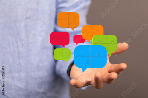 Wallpaper Mural Digital icons with colorful dialog speech bubbles. Torontodigital.ca