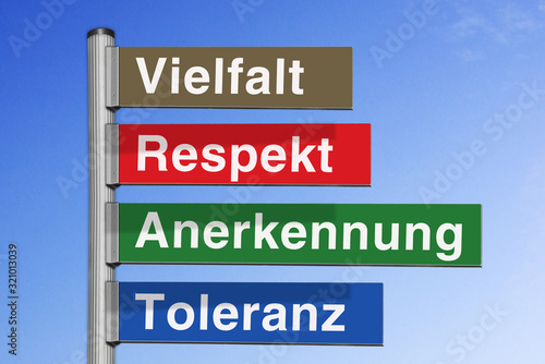 Plakat Tafel, Werteerziehung