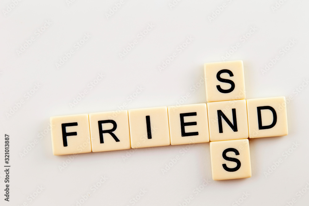 Word friend and SNS on white background Word friend and SNS on white background