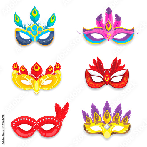 Brazilian Carnival Mask Vector Collection