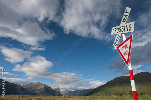 Highlands near Garston. Valley. Railroadcrossing photo