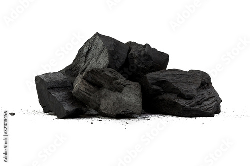 Obraz na płótnie Natural wood charcoal,Bamboo charcoal powder has medicinal properties with tradi