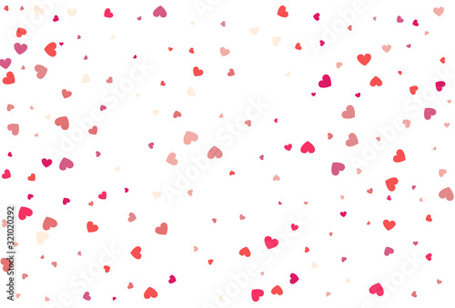 Heart confetti of Valentine's petals. Beautiful Confetti Hearts