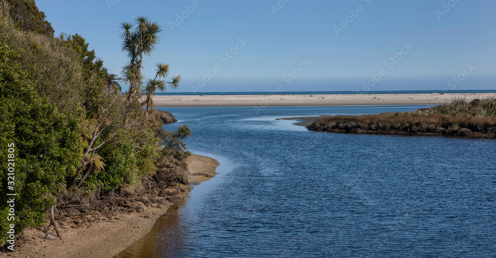 Road to Jackson bay. Westcoast New Zealand. Okuru river. Road to Jackson bay. Westcoast New Zealand. Okuru river.