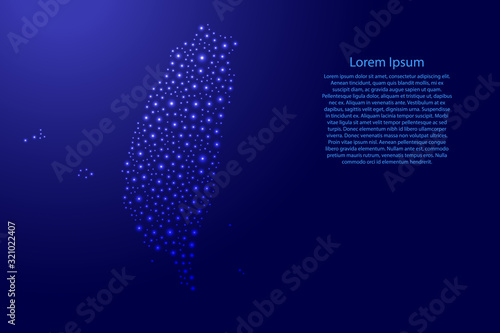 Taiwan map from blue and glowing space stars abstract concept geometric shape. Vector illustration. © elenvd