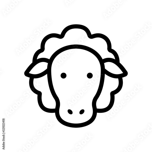 lamb icon vector. Thin line sign. Isolated contour symbol illustration
