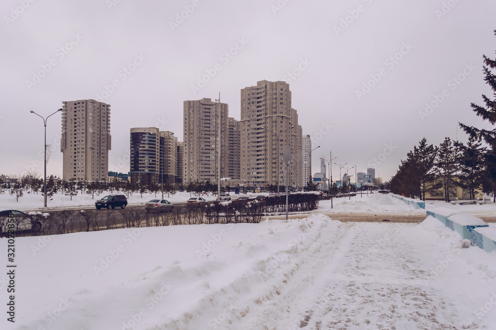 Fototapeta premium winter at Nur Sultan