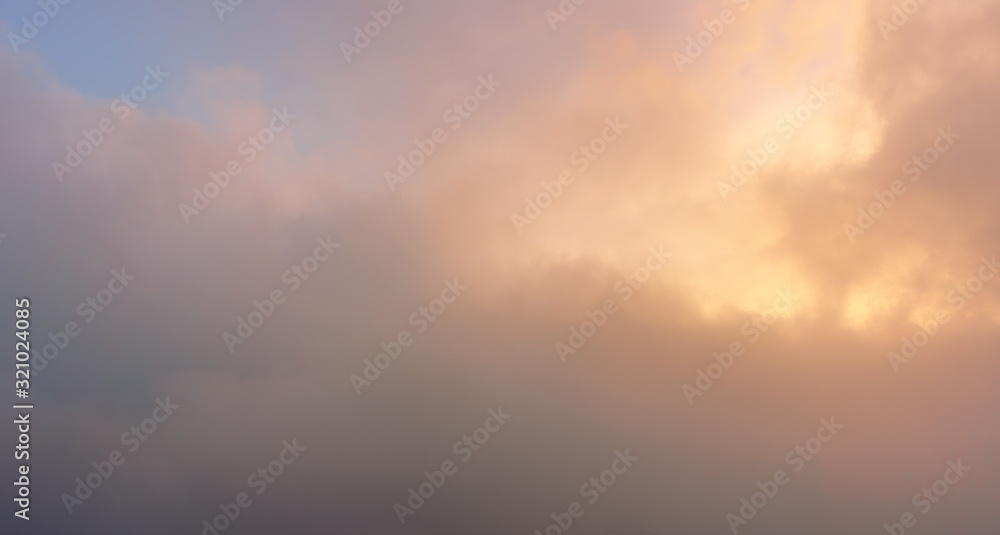 beautiful cloudscape at sunset with pastel colors