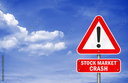 Stock Market Crash - road sign information