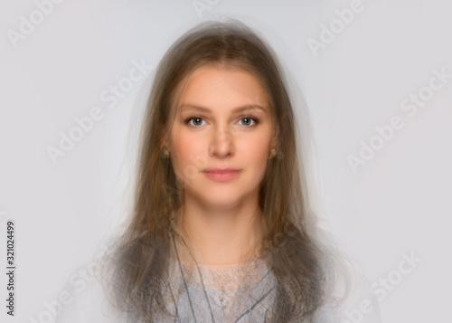 identity - average face of a woman in one picture