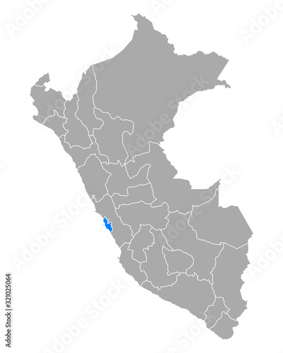 Karte von Lima Metropolitana in Peru