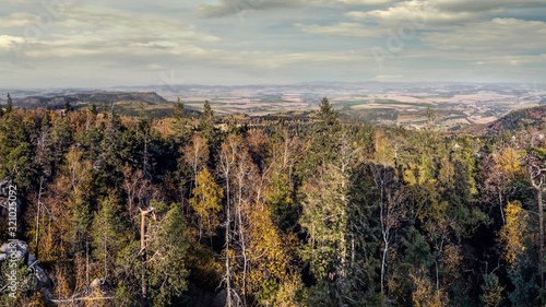 Panoramic view from Szczeliniec Wielki, Table Mountains, Poland © Roman Milert