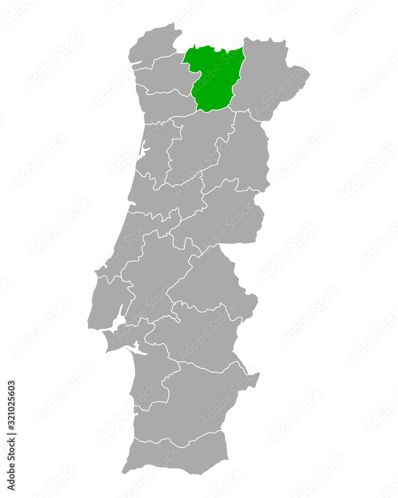 Karte von Vila Real in Portugal