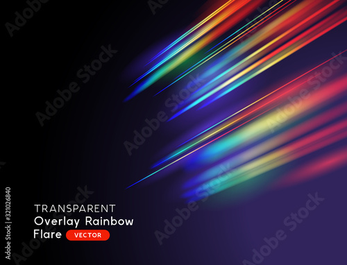 An optical lens rainbow flare effect. Vector illustration.