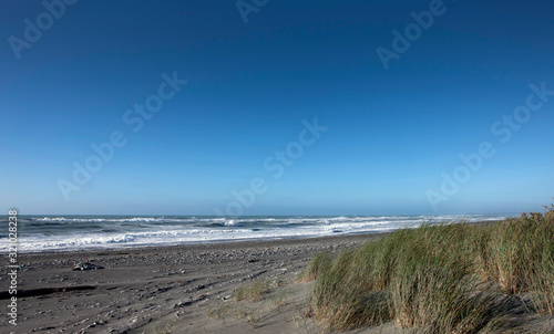 Okarita South island coast. New Zealand. Beach and ocean. Westcoast