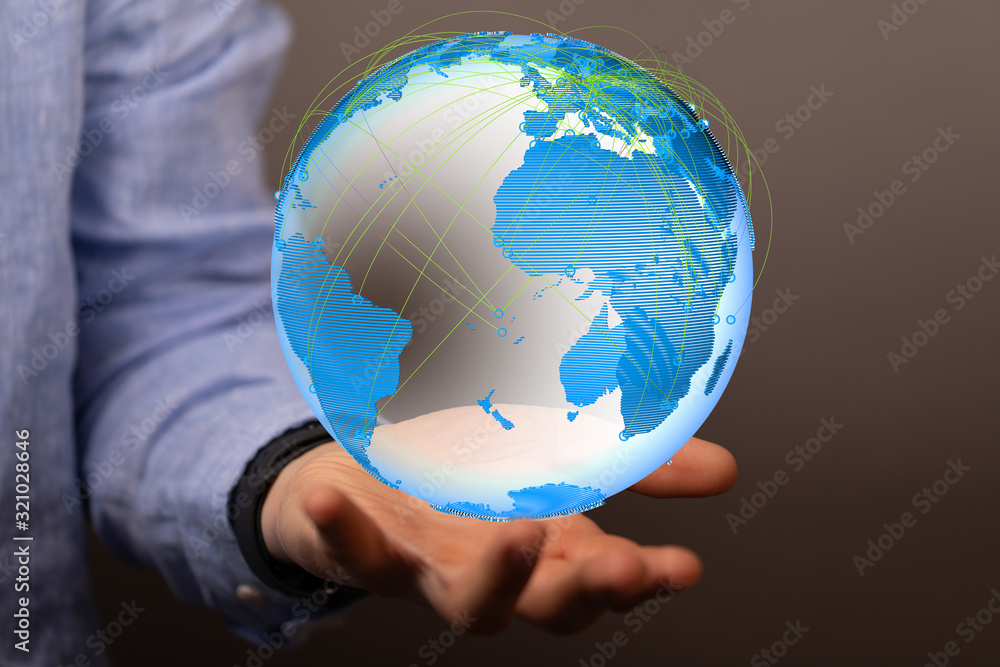 digital earth connection concept 3d. digital earth connection concept 3d.