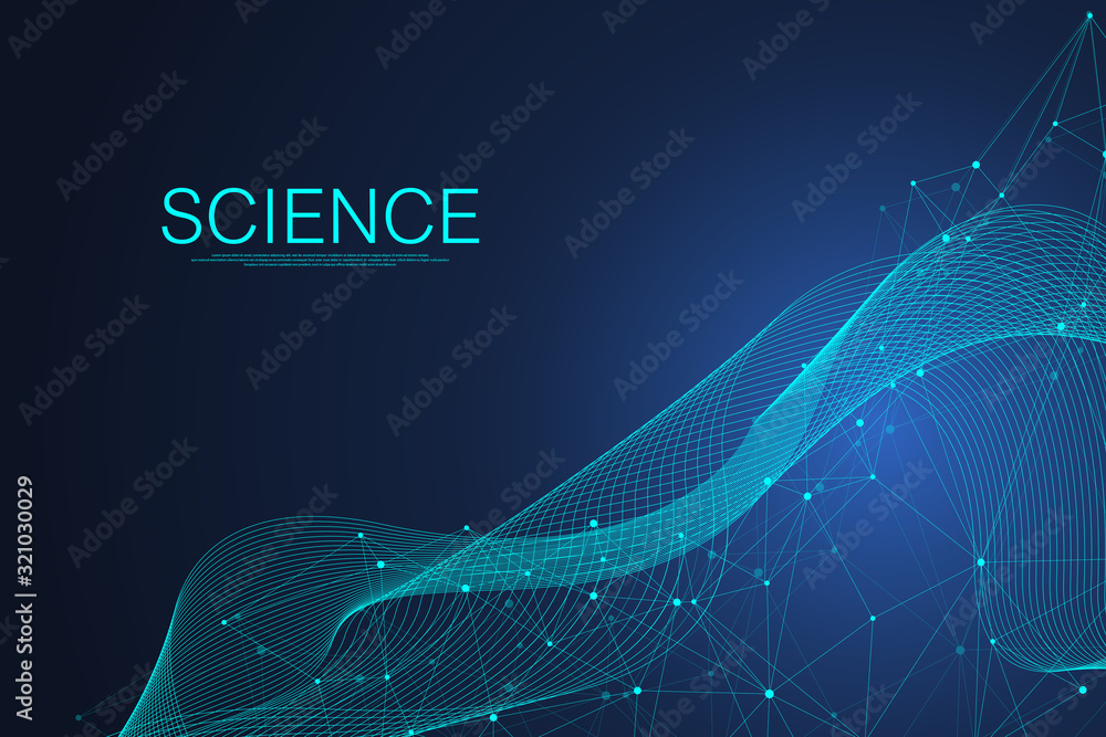 Foto Abstract plexus background with connected lines and dots