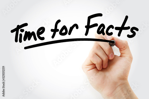 Time for Facts text with marker, concept background