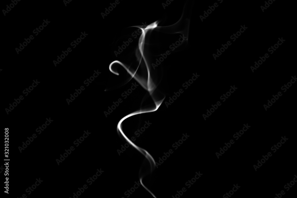 White smoke isolated on black background White smoke isolated on black background