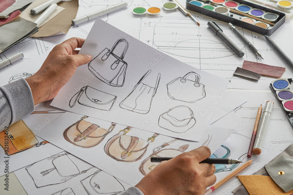Bag Handbag Vector Illustration Flat Sketches Stock Vector (Royalty Free)  1223250340 | Shutterstock | Bag illustration, Drawing bag, Accessories design  sketch