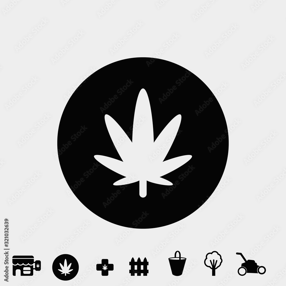 cannabis icon vector illustration and symbol for website and graphic design