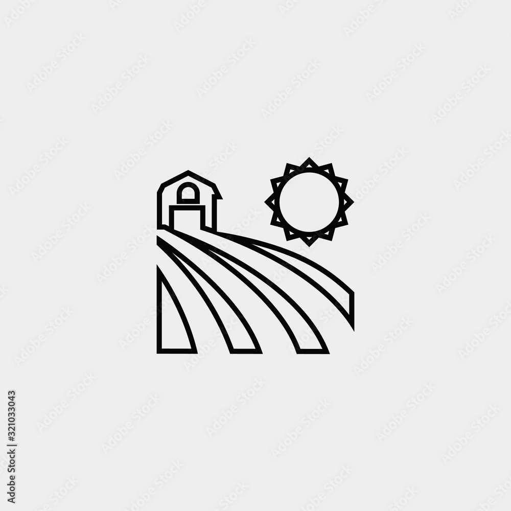 farm house icon vector illustration and symbol for website and graphic design