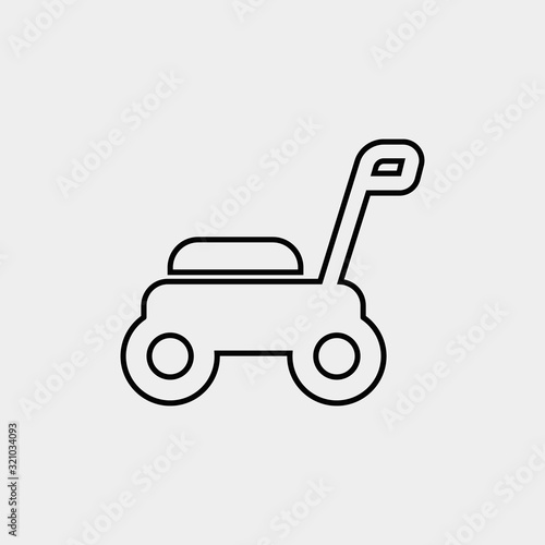 lawnmower icon vector illustration and symbol for website and graphic design