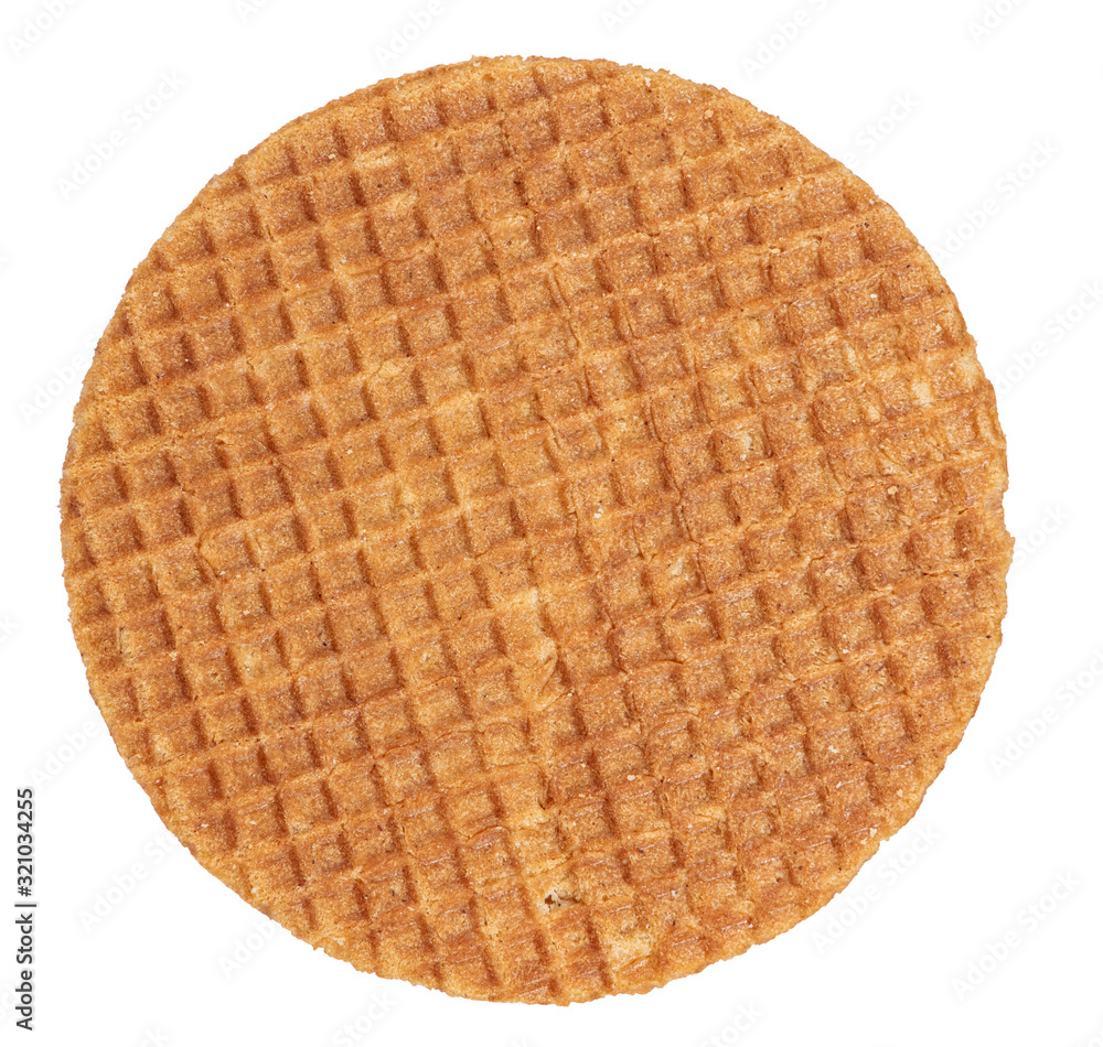 Dutch stroopwafel cookie or caramel waffle isolated Dutch stroopwafel cookie or caramel waffle isolated