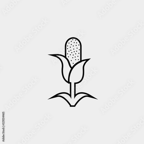 maize plant icon vector illustration and symbol for website and graphic design