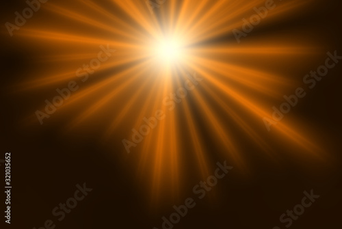 Overlay, flare light transition, effects sunlight, lens flare, light leaks.  High-quality stock image of warm sun rays light effects, overlays or golden  flare isolated on black background for design Stock Photo |