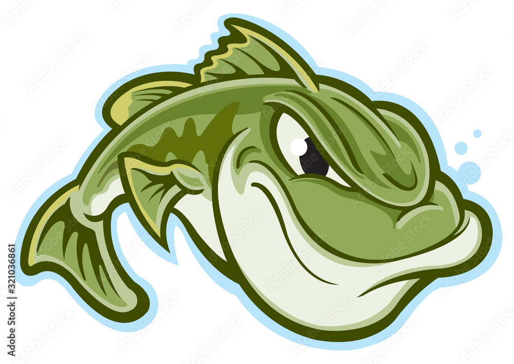 Largemouth bass cartoon Stock Vector | Adobe Stock