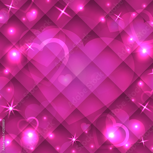 Happy Valentine's day Greeting Card with Hearts and space for text. Vector Background photo